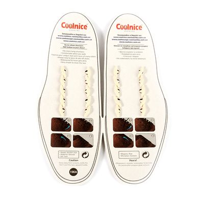 Світло-бежеві силіконові шнурки в туфлі Coolnice (3 см) 55330 фото