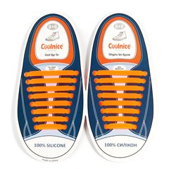 Оранжевые силиконовые шнурки Coolnice (8+8) 8803 фото