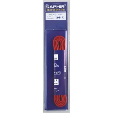 Saphir шнурки тонкі вощені червоні 75 см 2467511 фото