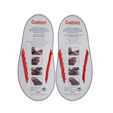 Красные силиконовые шнурки Coolnice (6+6) 6612 фото