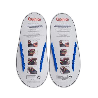 Синие силиконовые шнурки Coolnice (6+6) 6622 фото