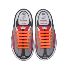 Оранжевые силиконовые шнурки Coolnice (6+6) 6603 фото