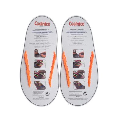 Помаранчеві силіконові шнурки Coolnice (6+6) 6603 фото