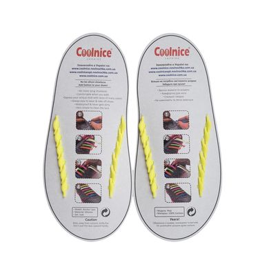 Желтые силиконовые шнурки Coolnice (6+6) 6607 фото
