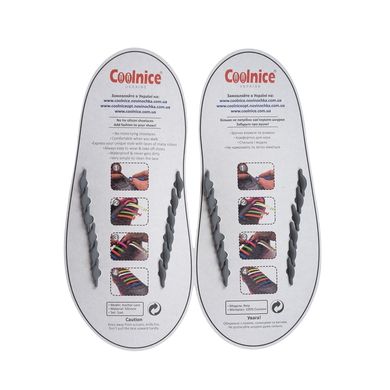 Серые силиконовые шнурки Coolnice (6+6) 6615 фото