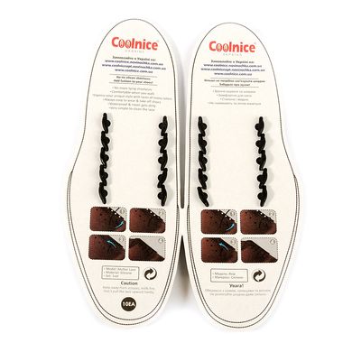 Чорні силіконові шнурки в туфлі Coolnice (3 см) 55318 фото