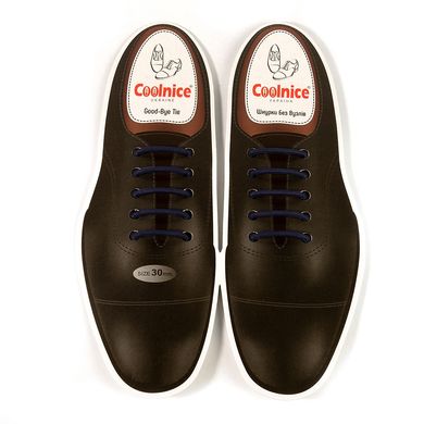 Темно-синие силиконовые шнурки в туфли Coolnice (3 см) 55317 фото