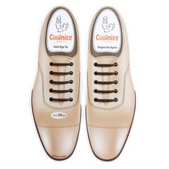 Коричневые силиконовые шнурки в туфли Coolnice (3 см)  55306 фото