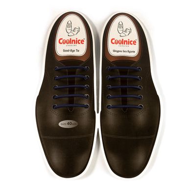 Темно-сині силіконові шнурки в туфлі Coolnice (4 см) 55417 фото