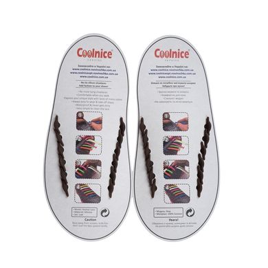 Коричневые силиконовые шнурки Coolnice (6+6) 6606 фото