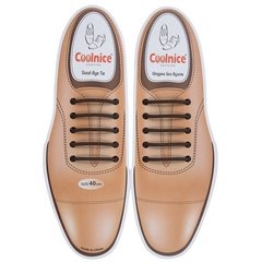 Коричневые силиконовые шнурки в туфли Coolnice (4 см) 55406 фото