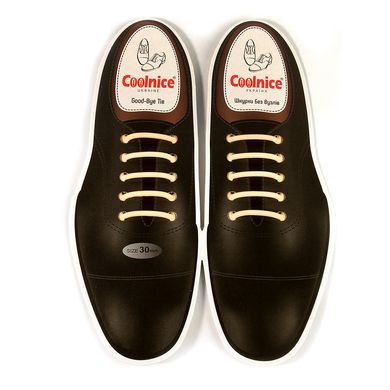 Бежеві силіконові шнурки в туфлі Coolnice (3 см) 55330 фото