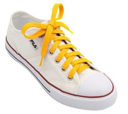 Широкі плоскі шнурки для взуття Жовті 107100 фото
