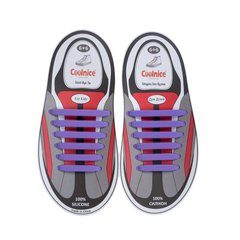 Фіолетові силіконові шнурки Coolnice (6+6) 6623 фото