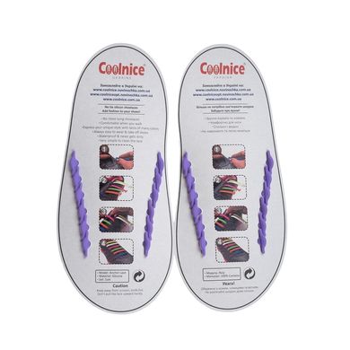 Фіолетові силіконові шнурки Coolnice (6+6) 6623 фото