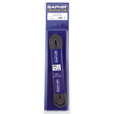 Saphir шнурки тонкие вощеные темно-серые 75 см 2467515 фото