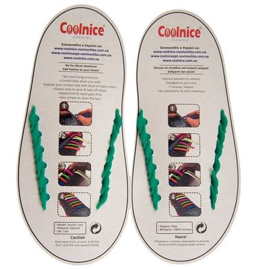Изумрудные силиконовые шнурки Coolnice (6+6) 6627 фото
