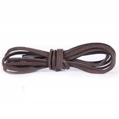 Темно-коричневі шкіряні шнурки в топсайдери і мокасини L06120 фото