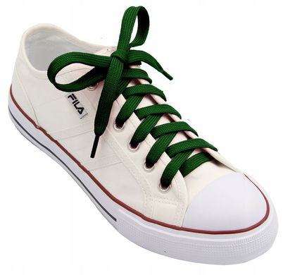 Широкие плоские шнурки для обуви Зеленые 113100 фото