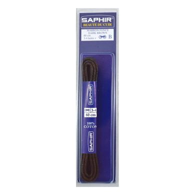 Saphir шнурки тонкие вощеные темно-коричневые (2 мм) 2466005 фото