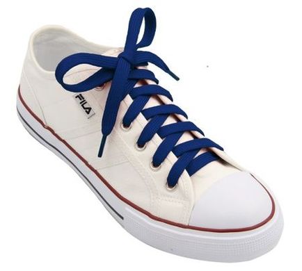 Широкі плоскі шнурки для взуття Сині 116100 фото
