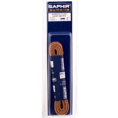 Saphir шнурки тонкие вощеные светло-коричневые (2 мм) 2467503 фото