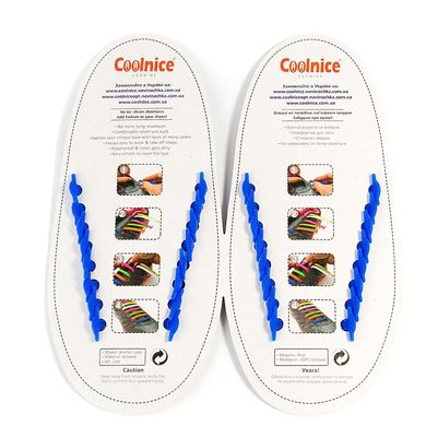 Синие силиконовые шнурки Coolnice (8+8) 8822 фото