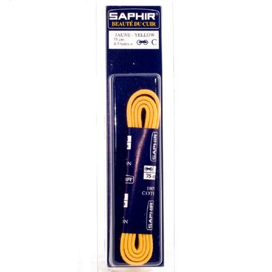 Saphir шнурки тонкі вощені жовті 75 см 2467553 фото