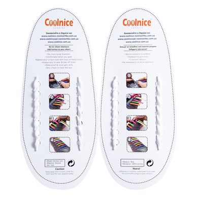 Белые силиконовые шнурки Coolnice одной длины (5,5 см / 7+7 шт) 7701 фото