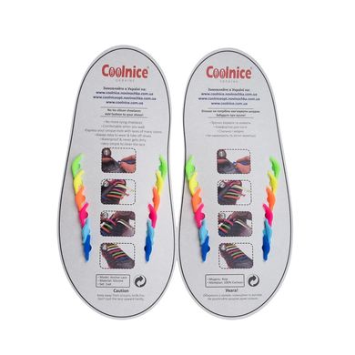 Радуга силиконовые шнурки Coolnice (6+6) 6600 фото