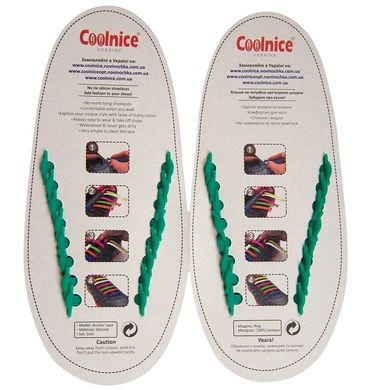Изумрудные силиконовые шнурки Coolnice (8+8) 8827 фото
