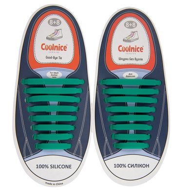 Изумрудные силиконовые шнурки Coolnice (8+8) 8827 фото